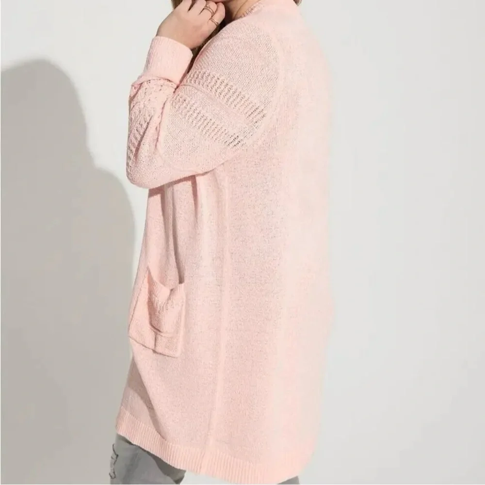 Torrid Duster Open Front Stitch Detail Cardigan Size 1X - Picture 3 of 14